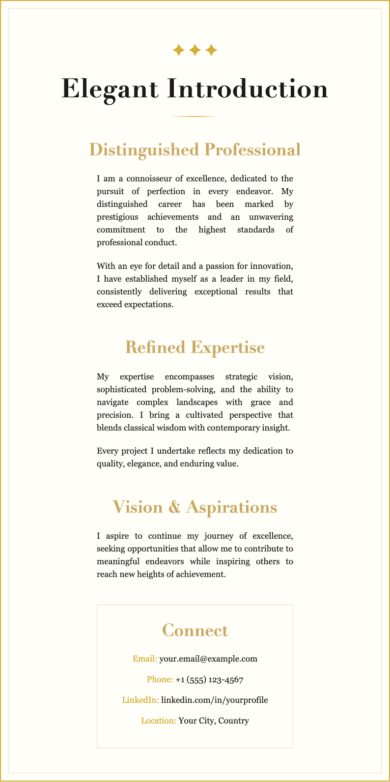 Luxury premium self introduction